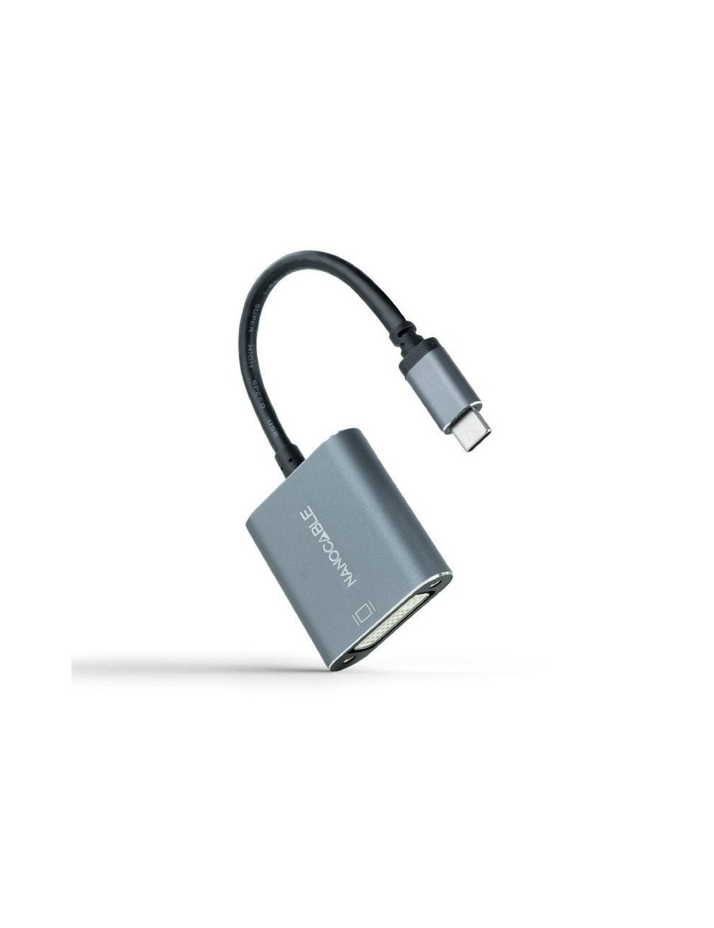 Cable Conversor Nanocable 10.16.4103-G/ USB Tipo-C Macho - DVI-D (24+1) Hembra/ 15cm/ Gris