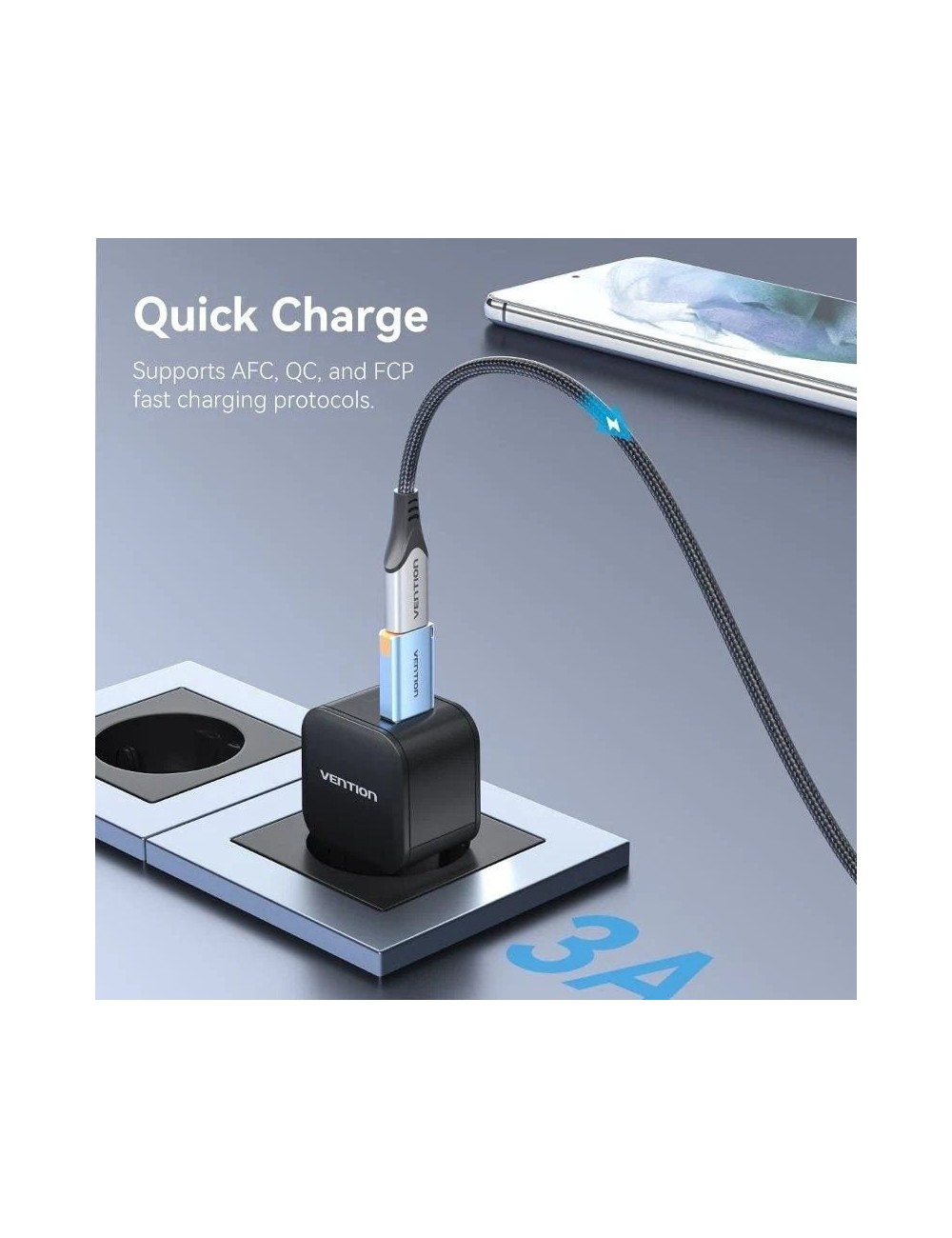 Adaptador USB 3.1 Vention CUAH0/ USB Tipo-C Hembra - USB Macho/ Azul