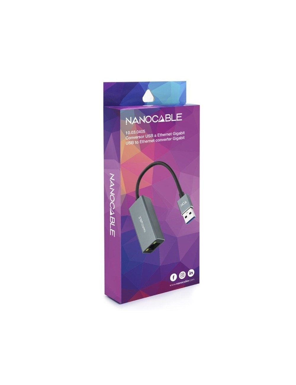 Adaptador USB 3.0 - RJ45 Nanocable 10.03.0405/ 1000Mbps