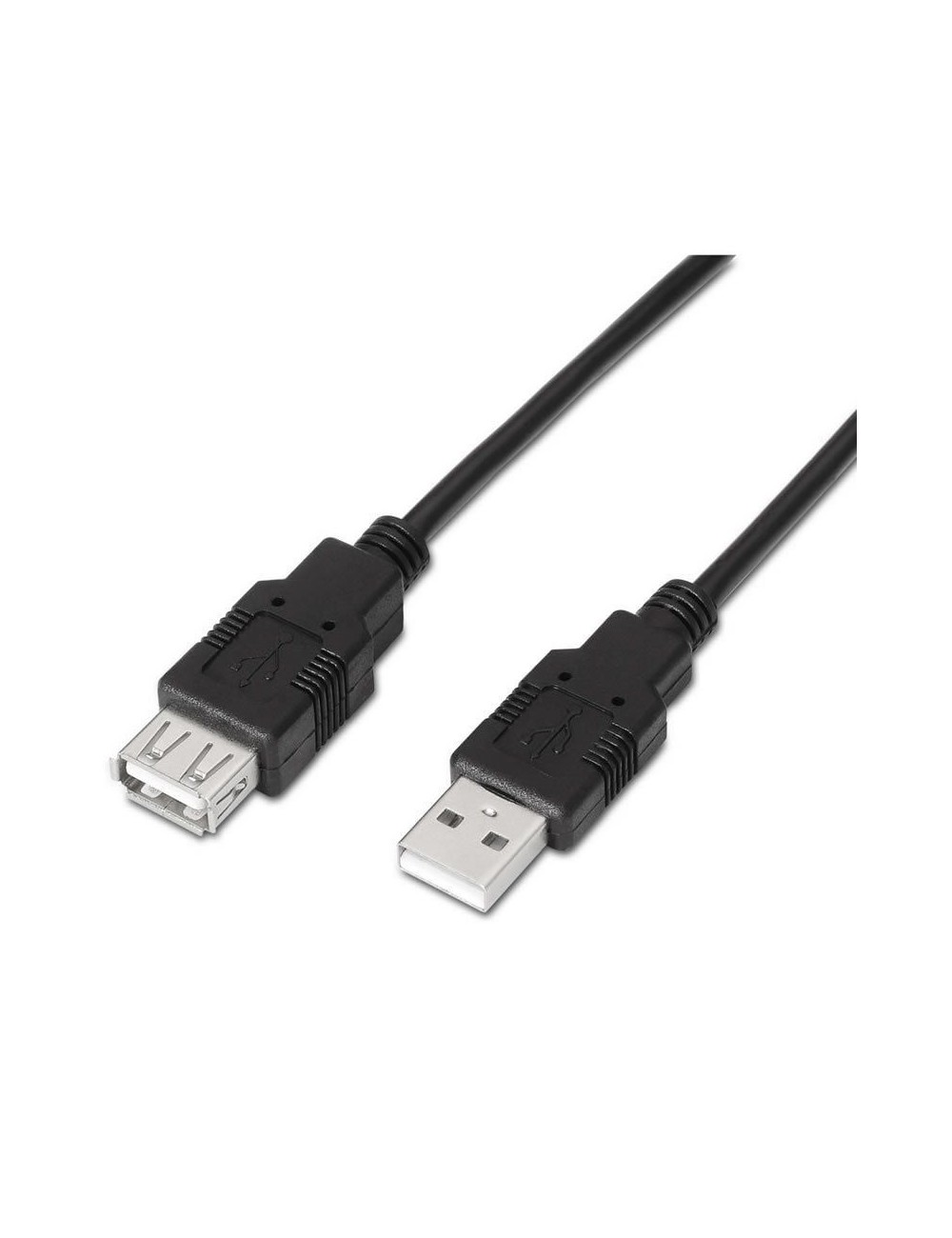 Cable Alargador USB 2.0 Aisens A101-0016/ USB Macho - USB Hembra/ Hasta 2.5W/ 60Mbps/ 1.8m/ Negro