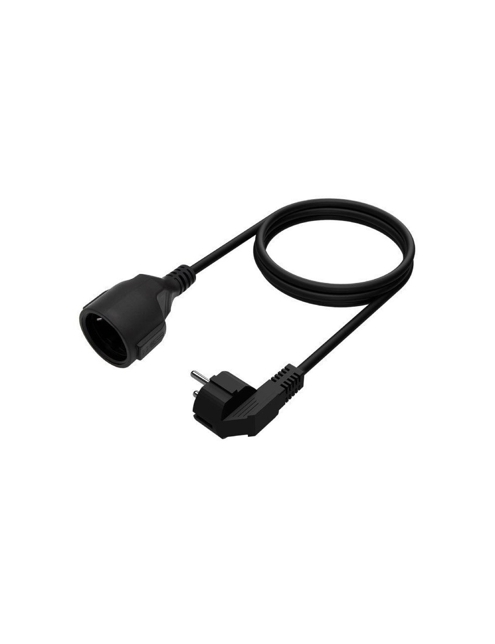 Cable Alargador de Alimentación Aisens A132-0603/ CEE7 Macho - CEE7 Hembra/ Hasta 1500W/ 10m/ Negro