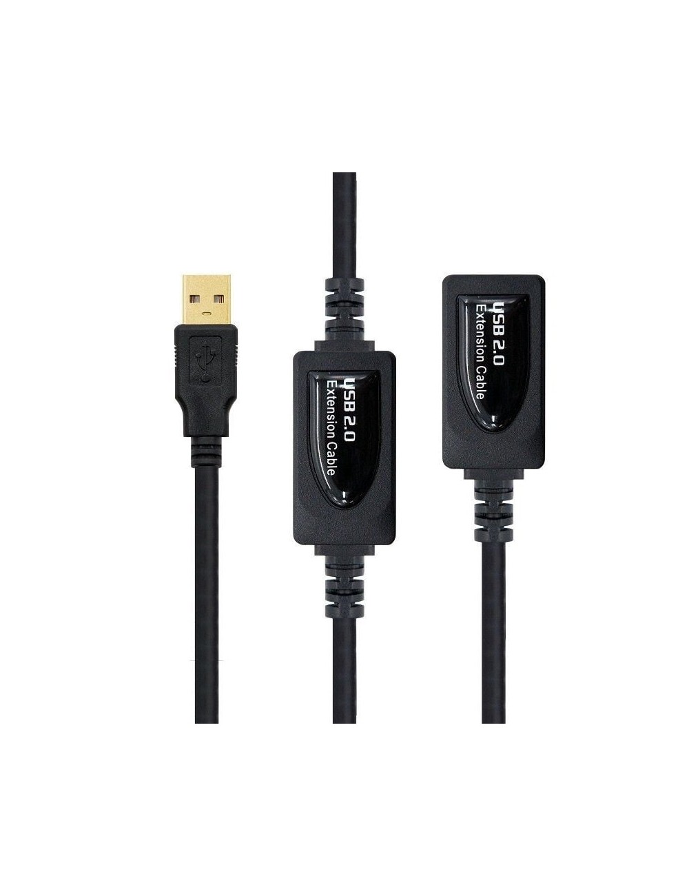 Cable Alargador USB 2.0 Nanocable 10.01.0212/ USB Macho - USB Hembra/ 10m/ Negro