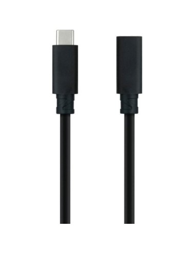 Cable Alargador USB Tipo-C 3.2 Nanocable 10.01.4500/ USB Tipo-C Macho - USB Tipo-C Hembra/ 50cm/ Negro
