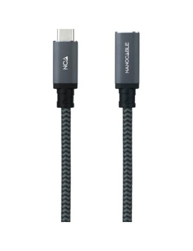 Cable Alargador USB Tipo-C 3.2 Nanocable 10.01.4501-COMB/ USB Tipo-C Macho - USB Tipo-C Hembra/ 1m/ Negro