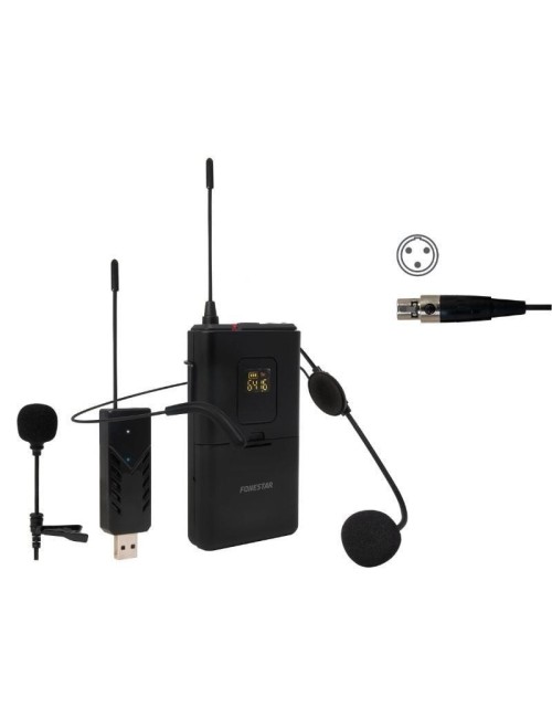 Micrófono de cabeza y solapa UHF Fonestar WI-MIC