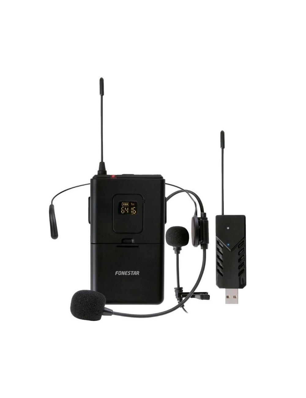 Micrófono de cabeza y solapa UHF Fonestar WI-MIC