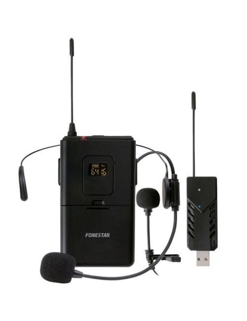 Micrófono de cabeza y solapa UHF Fonestar WI-MIC
