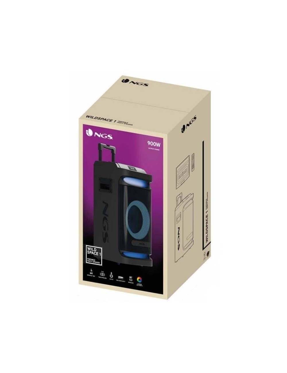 Altavoz Portable con Bluetooth NGS Wild Space 1/ 900W