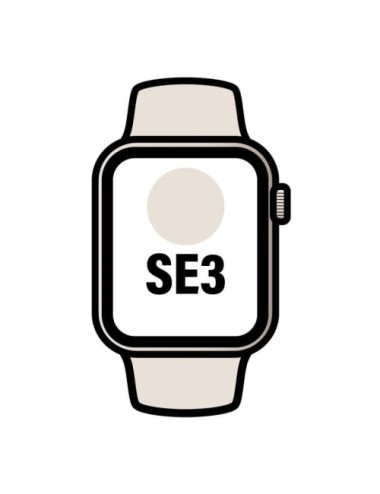Apple Watch SE3/ GPS/ 44mm/ Caja de Aluminio Blanco Estrella/ Correa Deportiva Blanco Estrella S/M