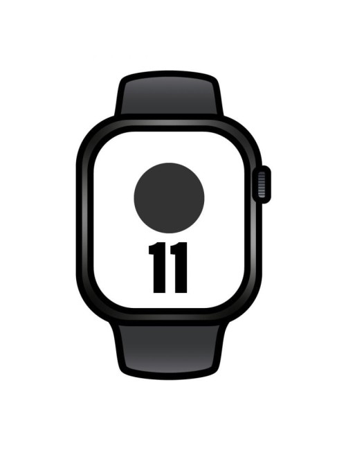 Apple Watch Series 11/ GPS/ Cellular/ 42mm/ Negro Azabache/ Correa Deportiva Negra (S/M)
