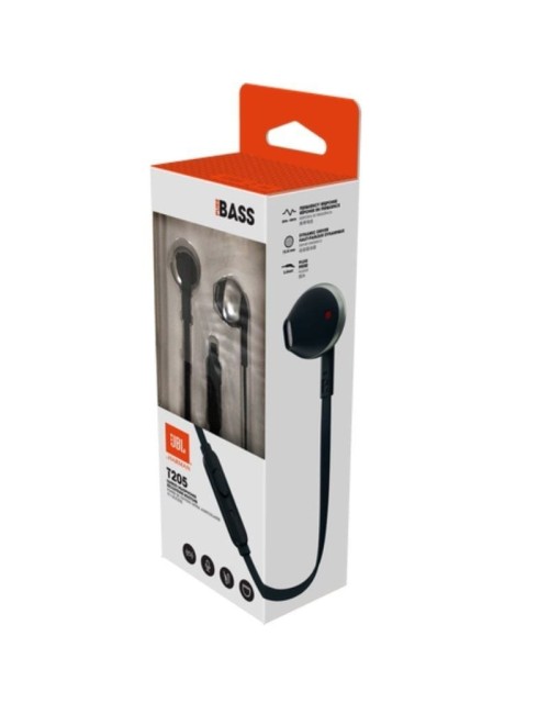 Auriculares Intrauditivos JBL Tune 205/ con Micrófono/ Jack 3.5/ Negros