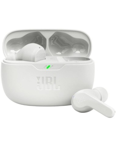 Auriculares Bluetooth JBL Wave Beam con estuche de carga/ Autonomía 8h/ Blanco