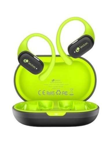 Auriculares Deportivos Bluetooth Leotec Open Air Zenith Sport con estuche de carga/ Autonomía 6.5h/ Lima