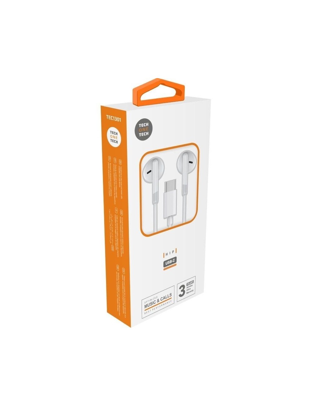 Auriculares Intrauditivos Tech One Tech earTECH TEC1301/ con Micrófono/ USB Tipo-C/ Blancos