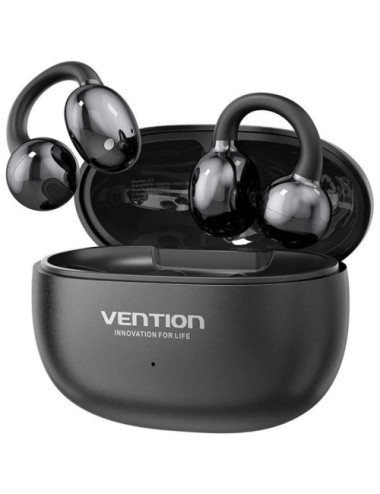 Auriculares Bluetooth Vention Echo Clip A11 Pro con estuche de carga/ Autonomía 6h/ Negro