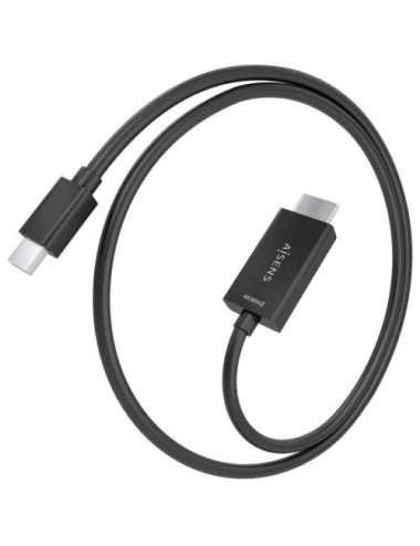 Cable Conversor Aisens A125-0886/ Mini DisplayPort Macho - HDMI 4K Macho/ 1m/ Negro