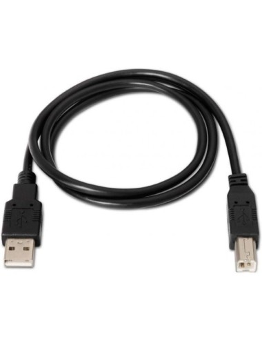Cable USB 2.0 Impresora Aisens A101-0005/ USB Tipo-B Macho - USB Macho/ 1m/ Negro