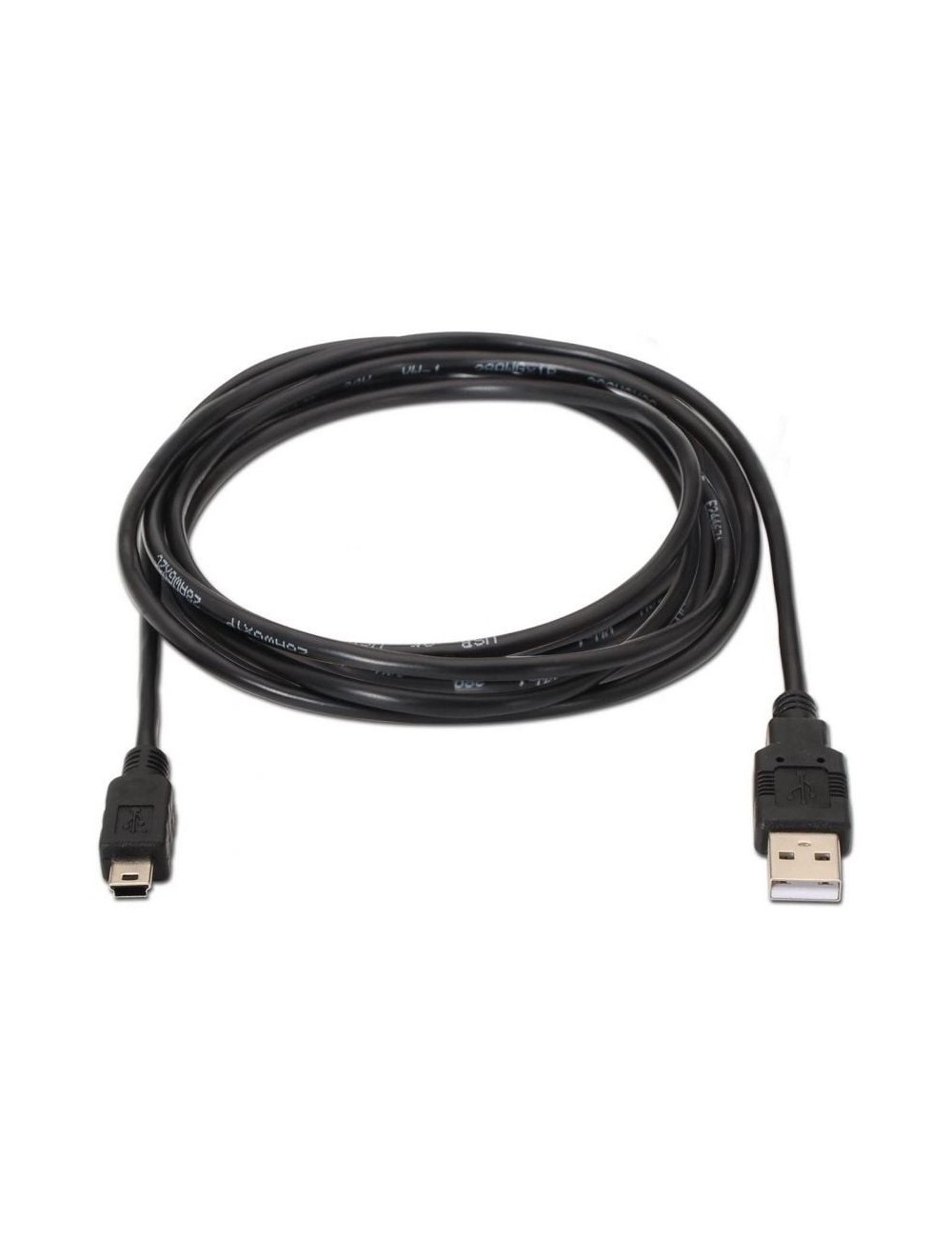 Cable USB 2.0 Aisens A101-0023/ USB Macho - USB Mini Macho/ 50cm/ Negro