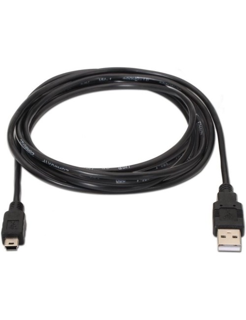 Cable USB 2.0 Aisens A101-0023/ USB Macho - USB Mini Macho/ 50cm/ Negro