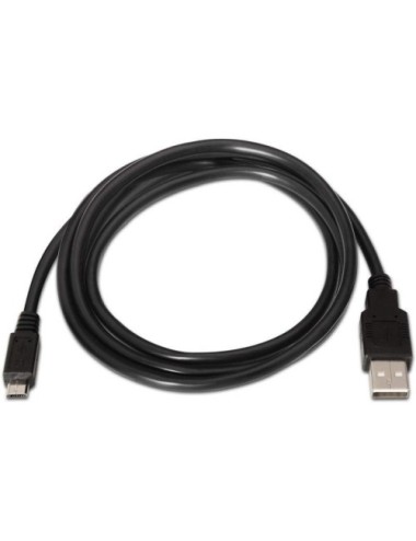 Cable USB 2.0 Aisens A101-0027/ USB Macho - MicroUSB Macho/ 480Mbps/ 80cm/ Negro