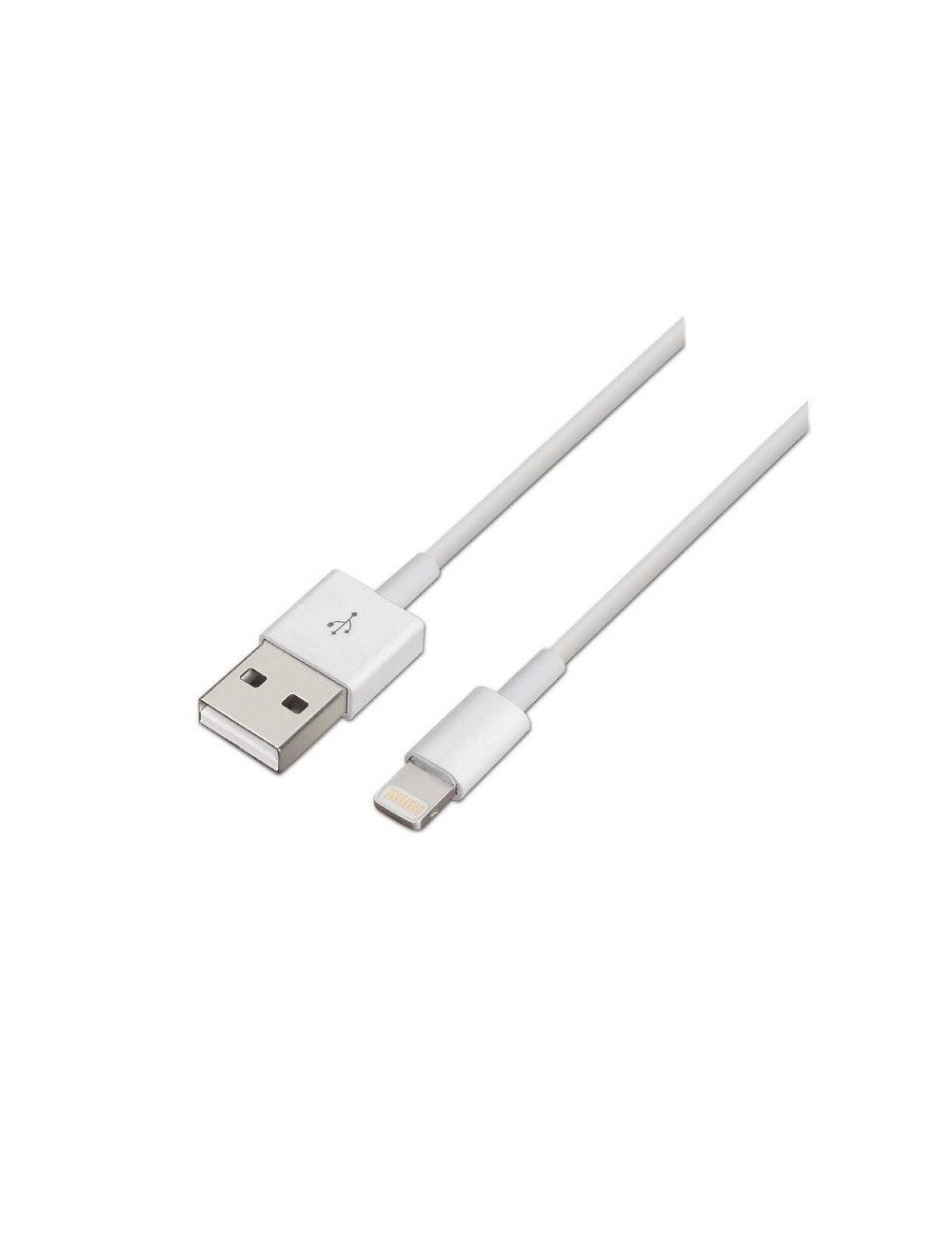 Cable USB 2.0 Lightning Aisens A102-0035/ USB Macho - Lightning Macho/ 1m/ Blanco