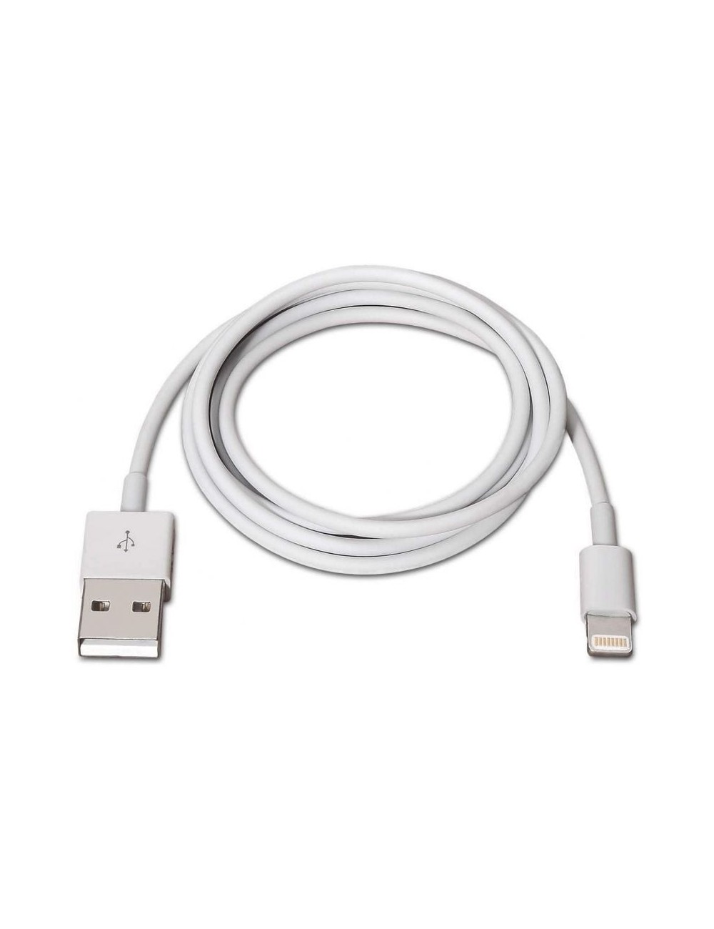 Cable USB 2.0 Lightning Aisens A102-0035/ USB Macho - Lightning Macho/ 1m/ Blanco