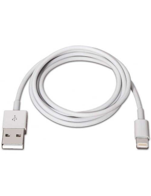 Cable USB 2.0 Lightning Aisens A102-0035/ USB Macho - Lightning Macho/ 1m/ Blanco