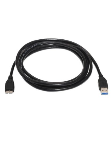 Cable USB 3.0 Aisens A105-0043/ USB Macho - MicroUSB Macho/ Hasta 9W/ 625Mbps/ 1m/ Negro