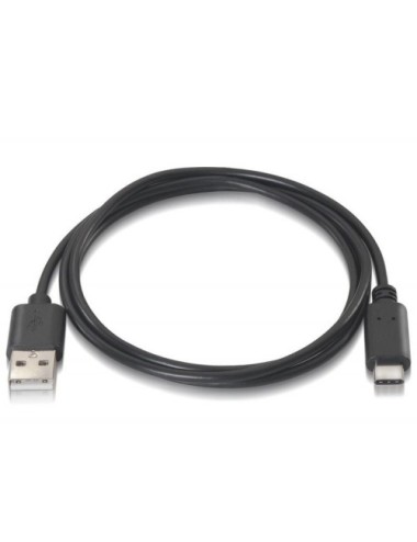 Cable USB 2.0 Tipo-C Aisens A107-0050/ USB Tipo-C Macho - USB Macho/ 480Mbps/ 50cm/ Negro