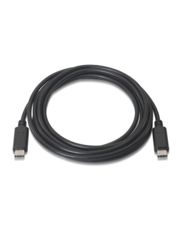 Cable USB 2.0 Tipo-C Aisens A107-0055/ USB Tipo-C Macho - USB Tipo-C Macho/ 480Mbps/ 50cm/ Negro