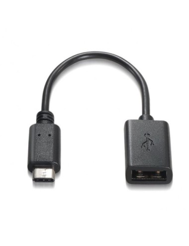 Cable USB 2.0 Aisens A107-0059/ USB Tipo-C Macho - USB Hembra/ 480Mbps/ 15cm/ Negro