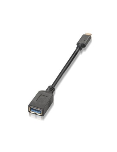 Cable USB 3.1 Tipo-C Aisens A107-0062/ USB Tipo-C Macho - USB Hembra/ 5Gbps/ 15cm/ Negro