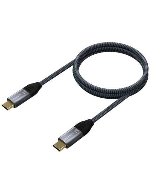 Cable USB 3.2 Tipo-C Aisens A107-0672 20GBPS 100W/ USB Tipo-C Macho - USB Tipo-C Macho/ Hasta 100W/ 20Gbps/ 1.5m/ Gris
