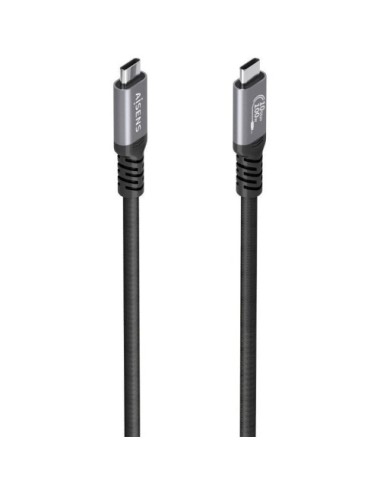 Cable USB 3.2 Tipo-C Aisens A107-0989/ USB Tipo-C Macho - USB Tipo-C Macho/ Hasta 100W/ 10Gbps/ 4m/ Negro