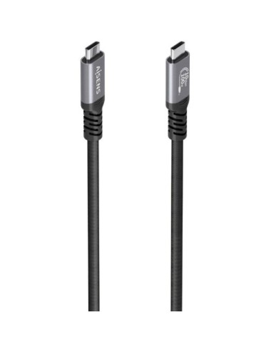 Cable USB 3.2 Tipo-C Aisens A107-0990/ USB Tipo-C Macho - USB Tipo-C Macho/ Hasta 100W/ 10Gbps/ 5m/ Negro