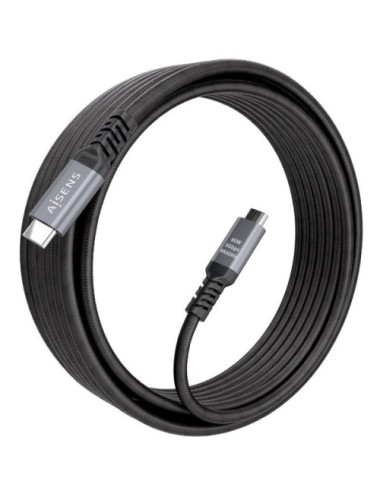 Cable USB 3.2 Tipo-C Aisens  A107-0991/ USB Tipo-C Macho - USB Tipo-C Macho/ Hasta 60W/ 5Gbps/ 7m/ Negro
