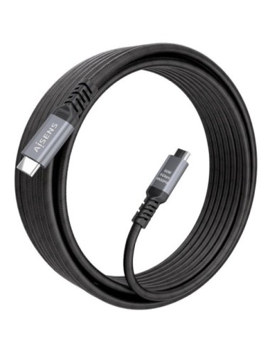 Cable USB 3.2 Tipo-C Aisens  A107-0992/ USB Tipo-C Macho - USB Tipo-C Macho/ Hasta 60W/ 5Gbps/ 10m/ Negro