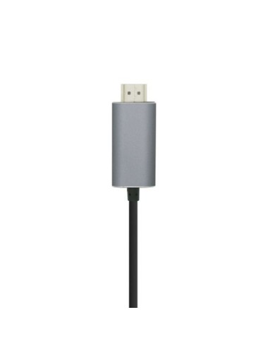 Cable Conversor Aisens A109-0393/ USB Tipo-C Macho - HDMI Macho/ Hasta 27W/ 1250Mbps/ 1.8m/ Negro
