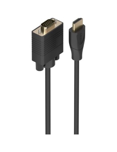Cable Conversor Aisens A122-1010 SVGA Macho/ HDMI Macho/ 1m/ Negro