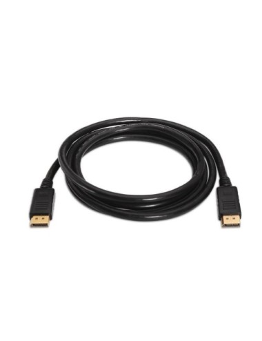 Cable DisplayPort 1.2 4K Aisens A124-0130/ DisplayPort Macho - DisplayPort Macho/ Hasta 5W/ 2300Mbps/ 3m/ Negro