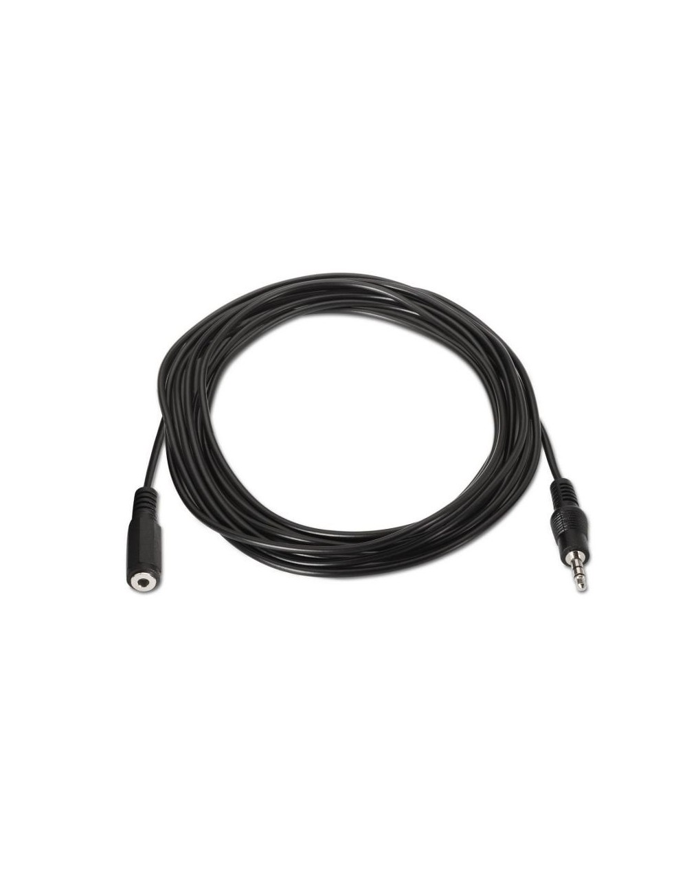Cable Estéreo Aisens A128-0145/ Jack 3.5 Macho - Jack 3.5 Hembra/ Hasta 0.1W/ 1.5m/ Negro
