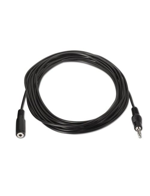 Cable Estéreo Aisens A128-0145/ Jack 3.5 Macho - Jack 3.5 Hembra/ Hasta 0.1W/ 1.5m/ Negro
