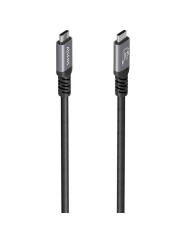Cable USB 4.0 Tipo-C Aisens A156-0995/ USB Tipo-C Macho - USB Tipo-C Macho/ Hasta 240W/ 40Gbps/ 1.5m/ Negro