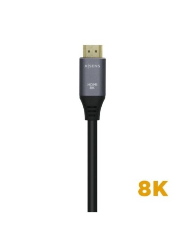 Cable HDMI 2.1 8K Aisens A150-0426/ HDMI Macho - HDMI Macho/ 1m/ Gris Negro