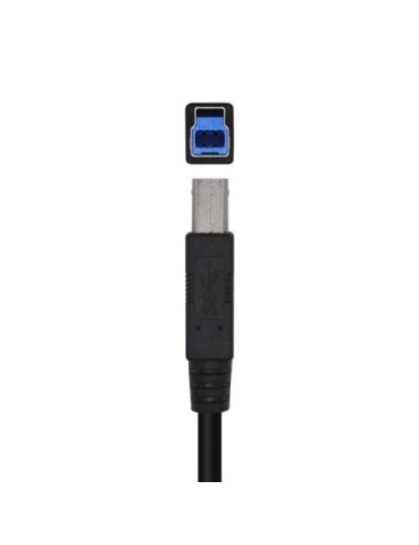 Cable USB 3.0 Impresora Aisens A105-0445/ USB Tipo-B Macho - USB Macho/ 5Gbps/ 3m/ Negro