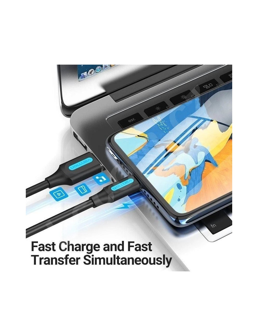 Cable USB 2.0 Vention COLBH/ USB Macho - MicroUSB Macho/ 480Mbps/ 2m/ Negro