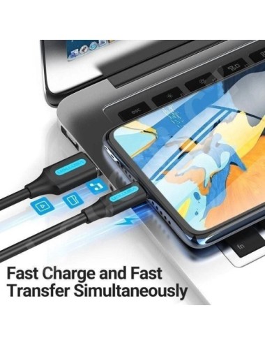 Cable USB 2.0 Vention COLBI/ USB Macho - MicroUSB Macho/ 480Mbps/ 3m/ Negro