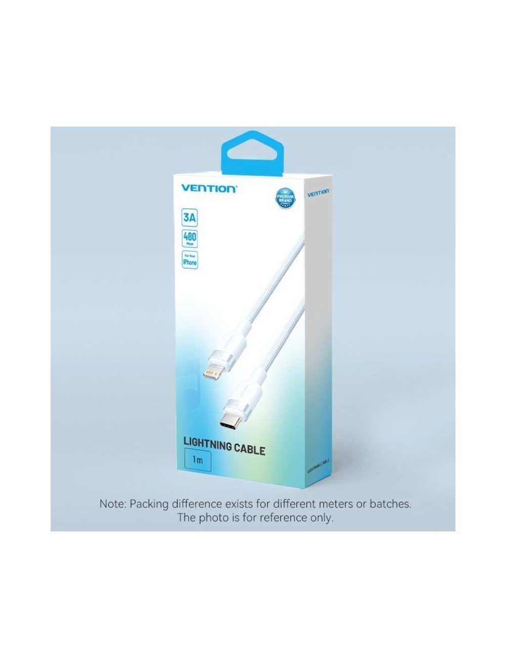 Cable USB Tipo-C Lightning Vention LALSH/ USB Tipo-C Macho - Lightning Macho/ 27W/ 480Mbps/ 2m/ Azul