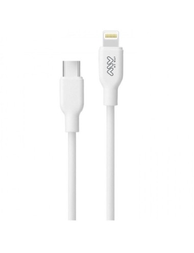 Cable USB 2.0 Tipo-C Lightning Myway MWUSC0023/ USB Tipo-C Macho - Lightning Macho/ Hasta 20W/ 480Mbps/ 1m/ Blanco