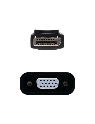 Conversor Nanocable 10.16.0602/ DisplayPort Macho - VGA Hembra/ 15cm/ Negro